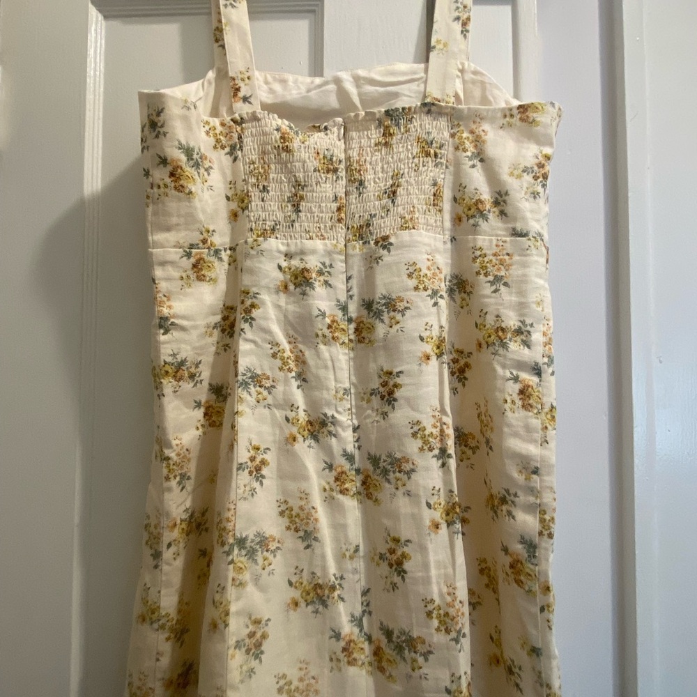 Sezane Cream Mini Dress with Yellow Floral Print NWT - Picture 5 of 8